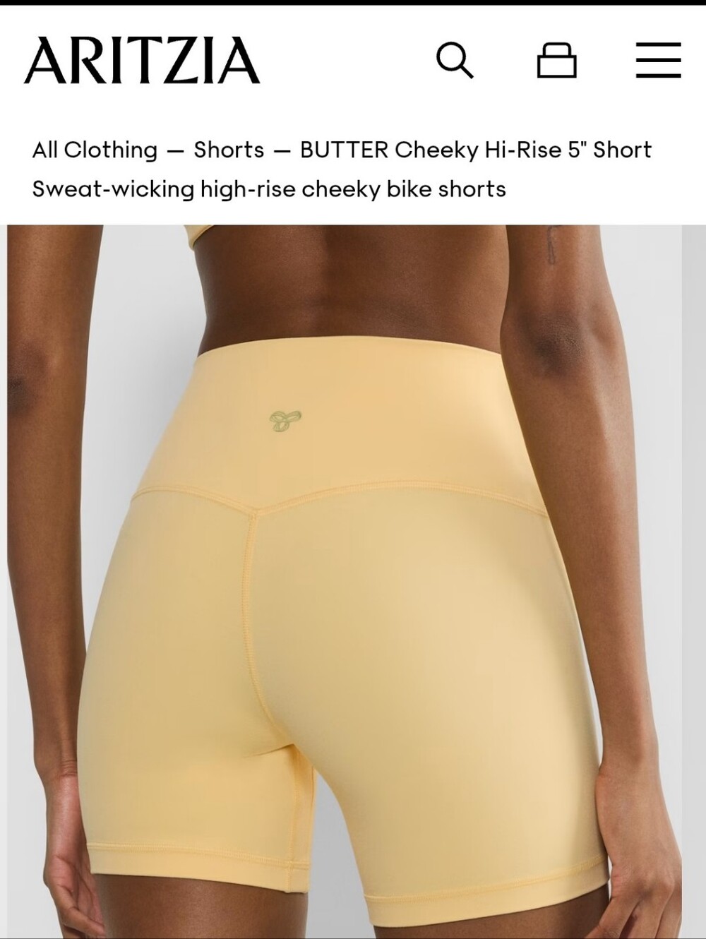 Aritzia Butter Yellow High-Rise Cheeky Bike Shorts. Worn Once,  Offers Welcome!